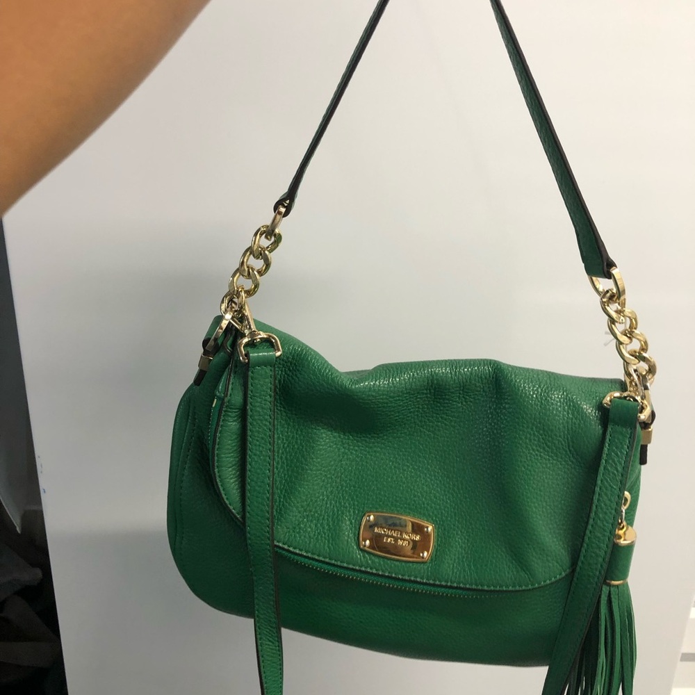 Green Leather Michael Kors Shoulder Bag